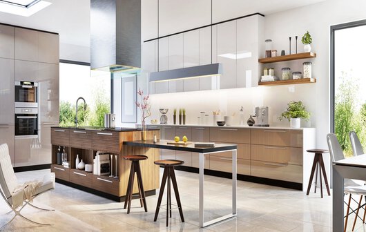 Design di interni di una moderna cucina in una casa lussuosa