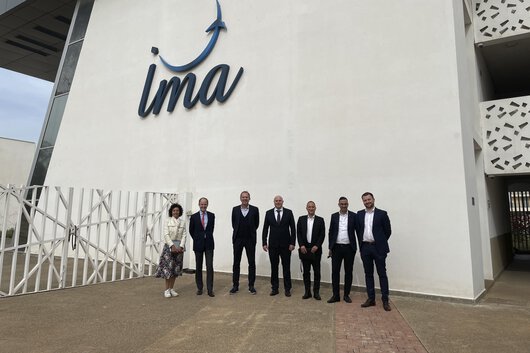 Michael W. Böllhoff and other representatives of the Böllhoff Group visit the Midparc industrial park near Casablanca in March 2024.