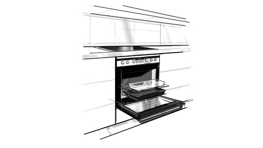 Line drawing of an oven