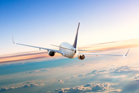 Aeroplane above the clouds