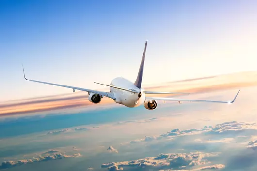 Aeroplane above the clouds
