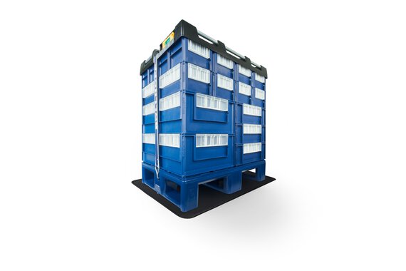 The mobile ECOFREIGHT pallet with transport lock