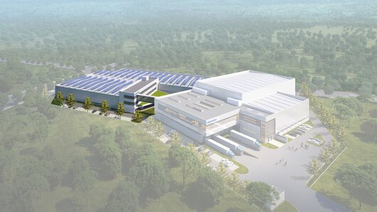 Representación de la ampliación prevista del centro de producción en la sede de Böllhoff en Wuxi (China).