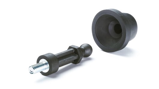 SNAPLOC® gömbfejű csap és csatlakozóelem – rezgés- és zajmentesítő plug-in összeköttetés