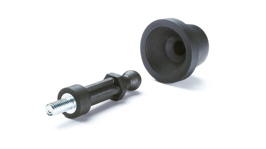 SNAPLOC® ball stud and coupling – vibration and noise-decoupling plug-in connection