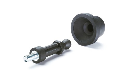 SNAPLOC® ball stud and coupling – vibration and noise-decoupling plug-in connection