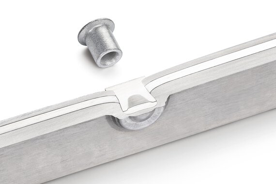 RIVSET® HDZ self-pierce rivet – cross section
