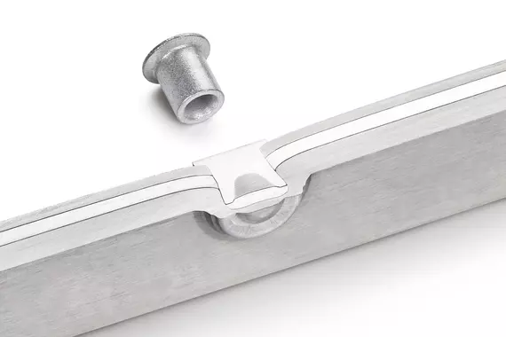 Đinh tán tự xuyên RIVSET® HDZ – mặt cắt ngang