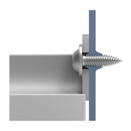 Cross-section of thin sheet direct fastening with QUICK FLOW® Plus