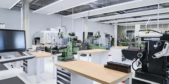 A look at the machinery for technical apprentices at the new training and further education centre, the Bildungscampus Böllhoff in Bielefeld.