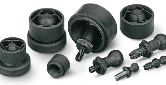 Selection of SNAPLOC® ball studs and couplings – vibration and noise-decoupling plug-in connections