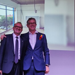 Gratian Ivan, Managing Director Böllhoff Romania, and Wilhelm A. Böllhoff, Managing Partner of the Böllhoff Group, at the 25th anniversary celebrations of Böllhoff in Romania.