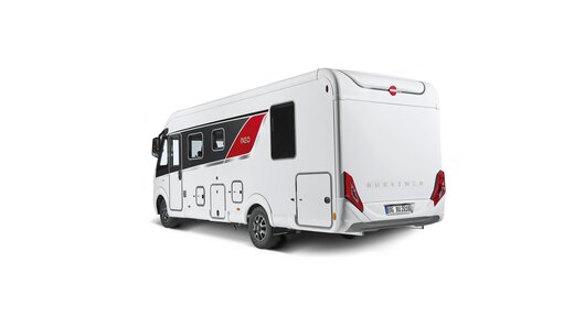 Rear view of a Bürstner motor home