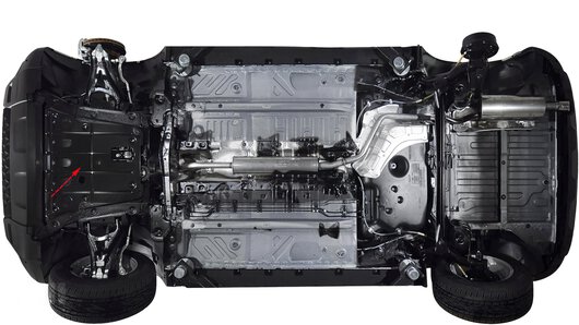 Cubierta bajo el motor del Renault Duster: fuente A2MAC1