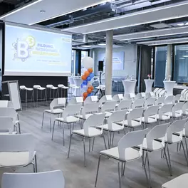 The event space at the new Bildungscampus Böllhoff training and further education centre in Bielefeld.