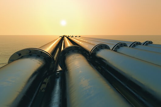 Un pipeline au coucher du soleil