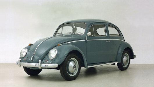 Vista frontal de um VW Carocha