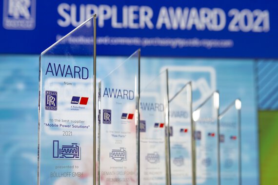 Winners of the Rolls-Royce Solutions Supplier Award 2021