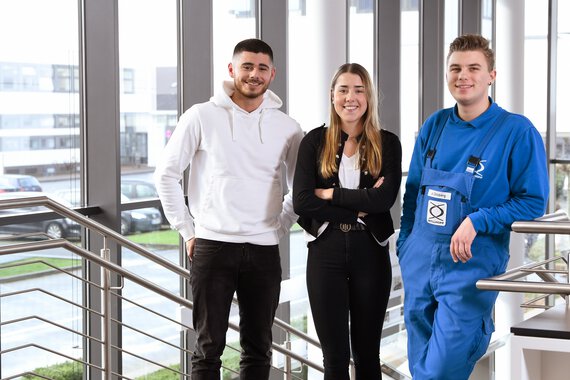 Photo of three Böllhoff interns