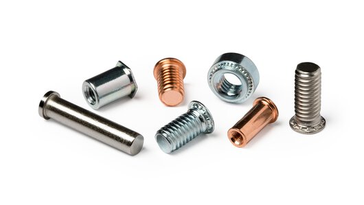 Tuercas insertables, pernos insertables, pernos soldables, separadores insertables y torretas soldables