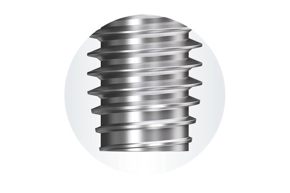 Image of the improved thread-forming zone of the EJOT ALtracs® Plus