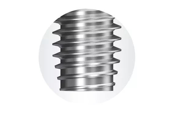 Hình ảnh khu vực hình thành ren được cải tiến của EJOT ALtracs® Plus