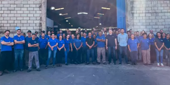 Die Mitarbeiter von Nutep S/A Indústria Metalúrgica in Betim, Minas Gerais, Brasilien