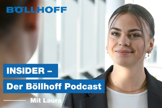 Titelbild des Böllhoff Podcasts "Insider" mit Laura Jakub