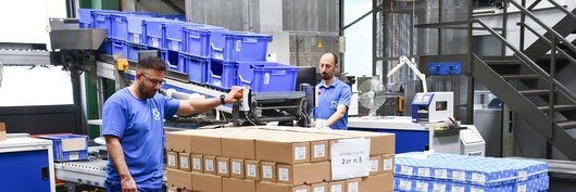 Employees in logistics at Böllhoff