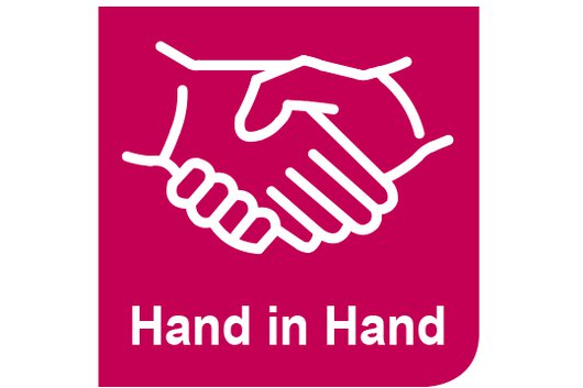 Logo des Förderprogramms „Hand in Hand“ der Wolfgang und Regina Böllhoff Stiftung