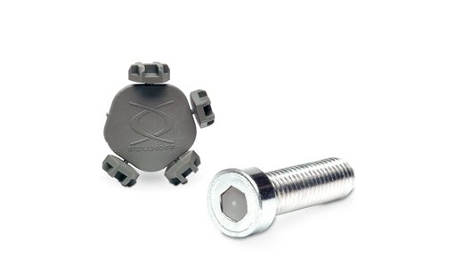 A PARRYPLUG® product and a screw, in which a plug is inserted.