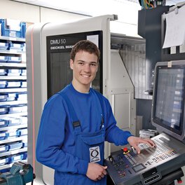 Photo of an apprentice in the machining technology area