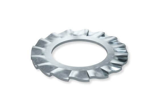 Serrated lock washers (DIN 6798 A).