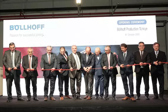 Ribbon cutting ceremony at the opening of the Böllhoff production site in Izmir in October 2025